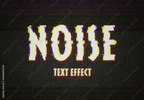 Vhs Noise Glitch Text Effect Mockup Plantilla De Stock Adobe Stock