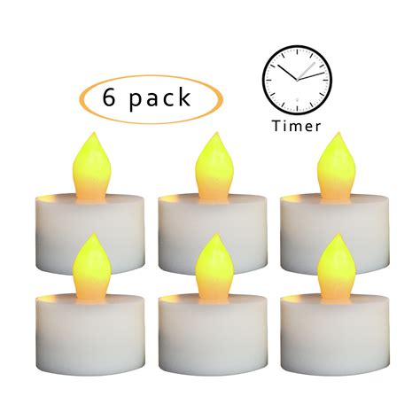 Flameless Led Battery Operated Tea Light Candles With Timer 15dx19