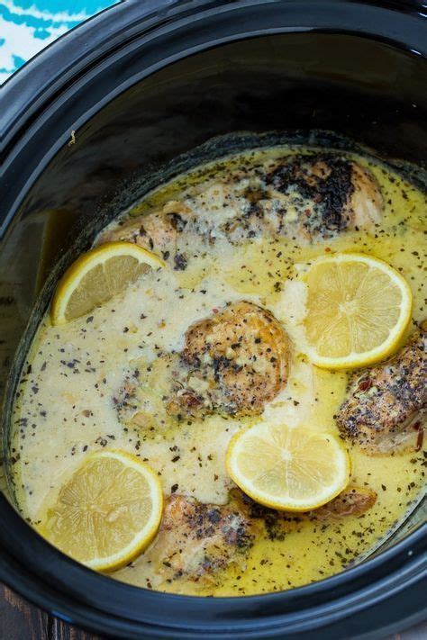 Crock Pot Creamy Lemon Chicken Spicy Southern Kitchen Recipe