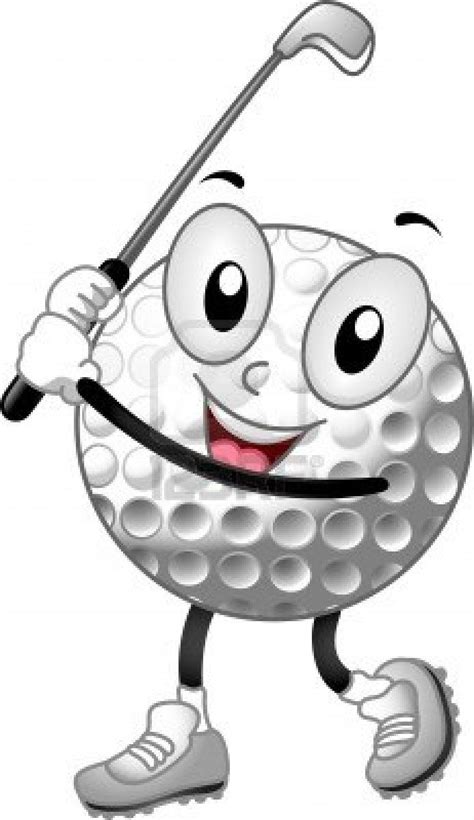 Mascot Illustration Of A Golf Ball Holding A Golf Club Golf Art Golf