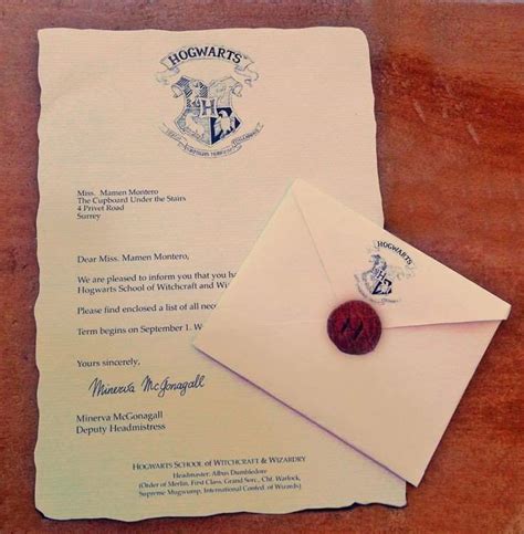 Carta de Hogwarts Harry Potter Español Amino