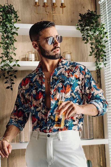 silk summer shirt with white trousers men fashion casual shirts mens casual outfits summer