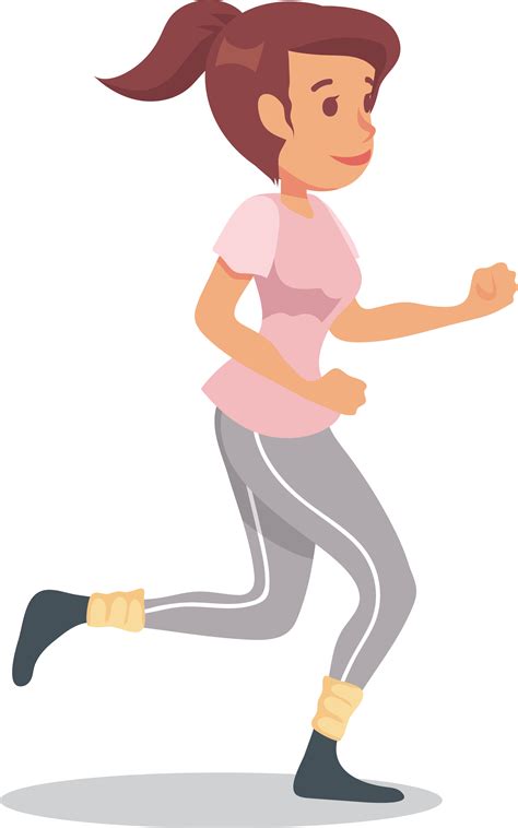 Running Cartoon Illustration Running Woman Png Download 23373742