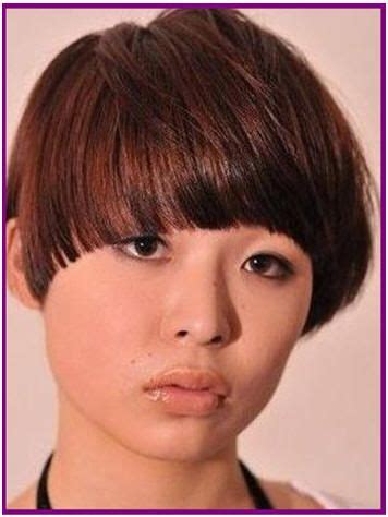 5.1 edgy buzz cut hairstyle for women. Short bowl bob with bangs hair. | Asian hair, Hair styles ...