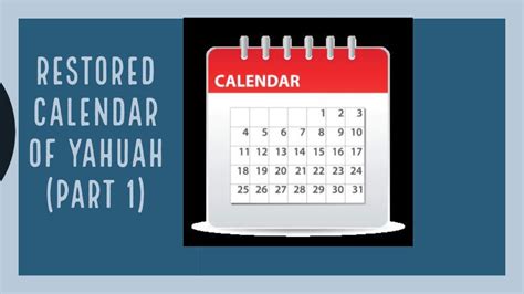 Restored Set Apart Calendar Of Yahuah Part 1 Youtube