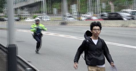 Protester Leads Police On Foot Chase The New York Times