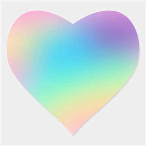 Pretty Pastel Rainbow Gradient Wedding Heart Sticker Uk