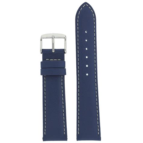 Blue Leather Watch Band Comfortable Straps Techswiss