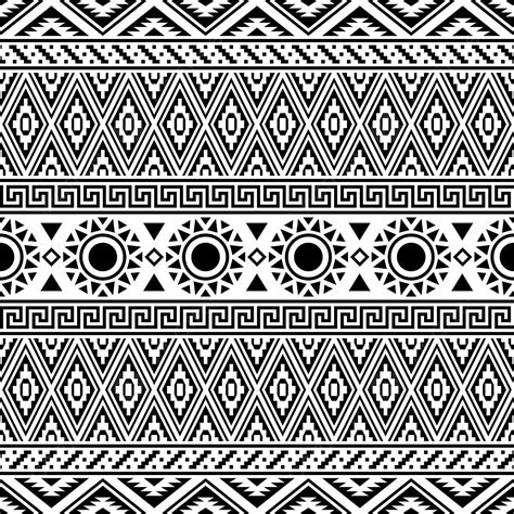 Tribal Ethnic Pattern Vector Black White Color Color Drawing Tribal