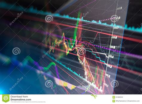 Stock Market Graph And Bar Chart Stock Photo Image Of