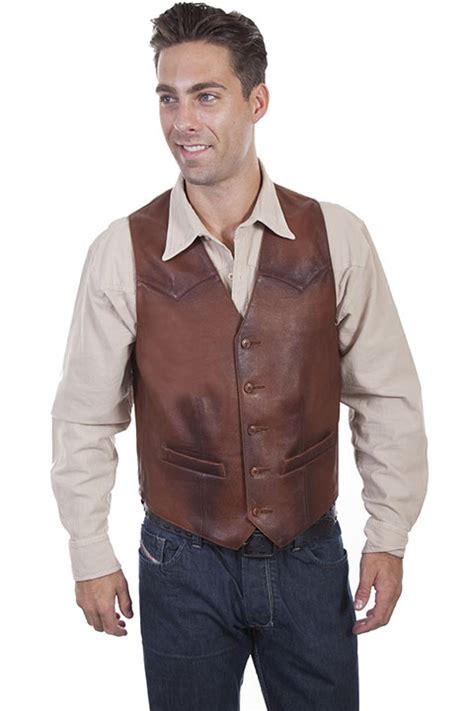 Classic Western Leather Vest 707 Western Store