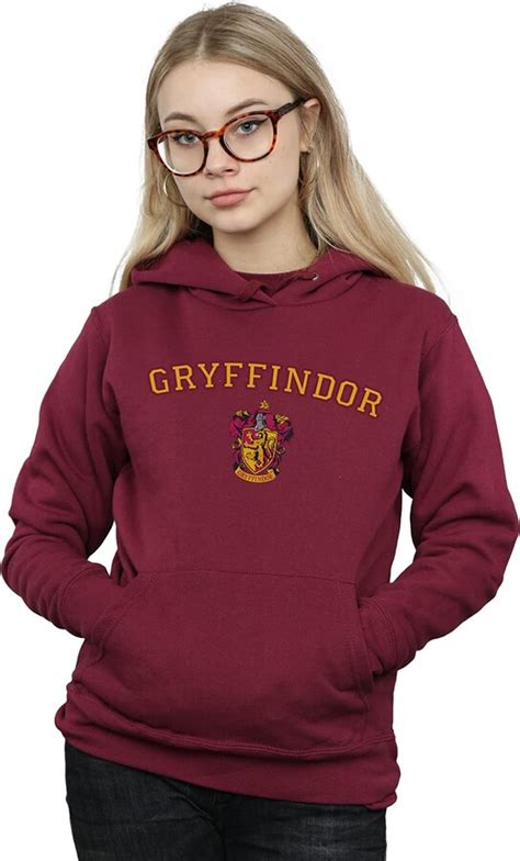 Absolute Cult Harry Potter Womens Gryffindor Crest Hoodie Burgundy