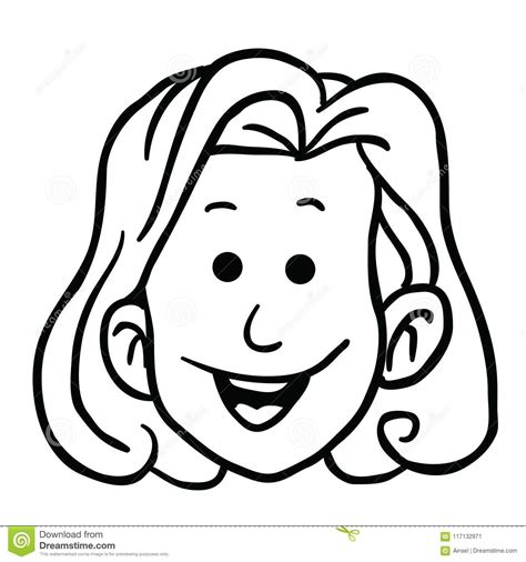 Happy Face Woman Black Stock Illustration Illustration Of Smiling