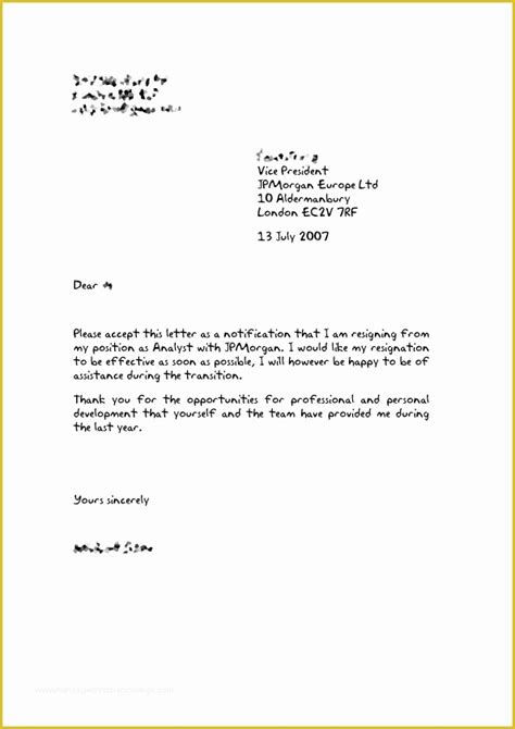 Free Downloadable Templates For Personal Resignation Ncfad