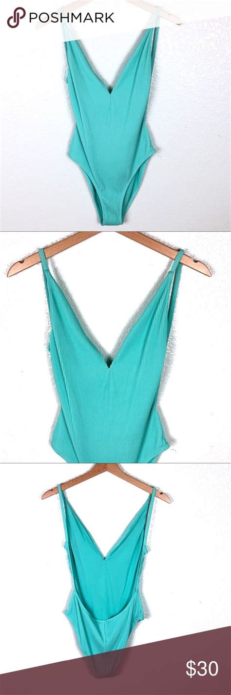 Nwot Topshop Ribbed Teal One Piece Bathing Suit Bathing Suits