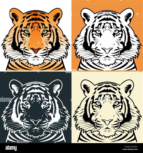 Tiger Head Silhouette Stock Vector Image Art Alamy