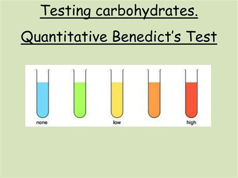 Ppt Testing Carbohydrates Quantitative Benedicts Test Powerpoint