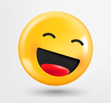 Laughing Emoji 3d Vector Emoticon Isolated On White Background
