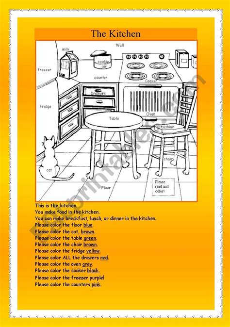 The Kitchen Esl Worksheet By Libertybelle