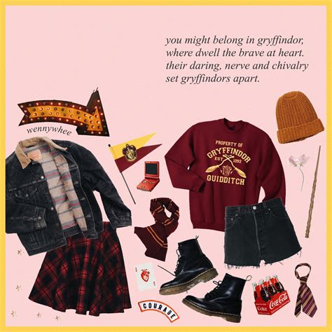 Gryffindor Mood Board Outfit Inspiration Aesthetic Gryffindor