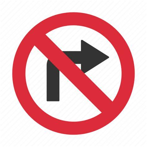 No right turn, prohibit, right turn, right turn prohibit, traffic sign icon