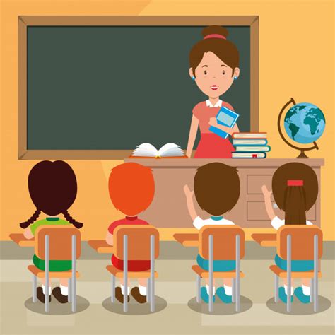 More images for imagen escuela animada » Volver a la maestra de escuela enseñando a sus alumnos | Vector Premium