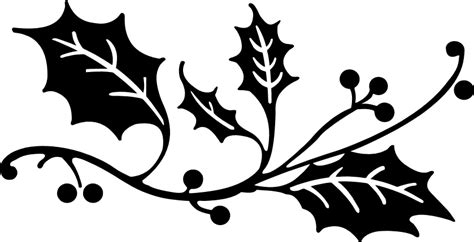 Holly Leaves And Berries Mistletoe Leaf Silhouette Free Svg File Svg