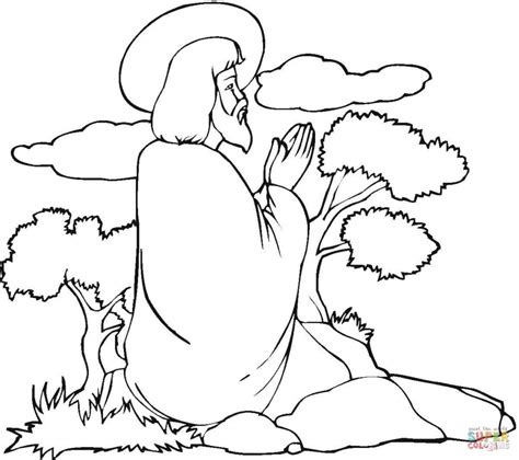Jesus Praying Coloring Page At Free Printable