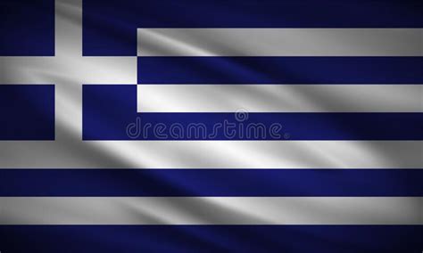 Realistic Wavy Flag Of Greece Background Vector Greece Wavy Flag