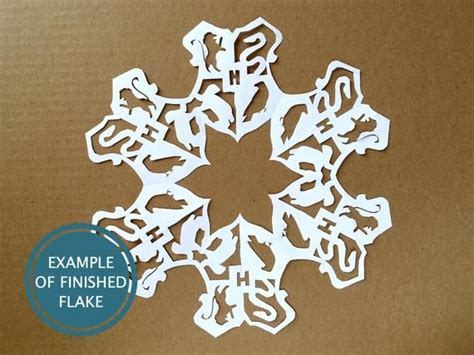 Hogwarts Crest Snowflake Pattern Harry Potter Diy Paper Craft