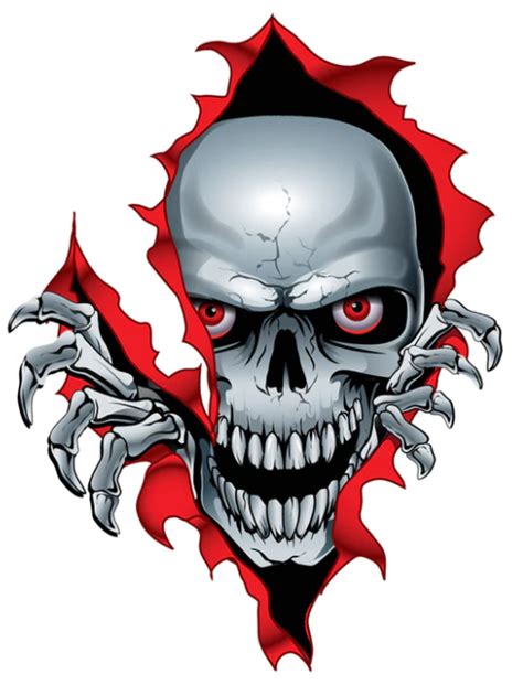 Lethal Threat Ripping Skull Mini Decal