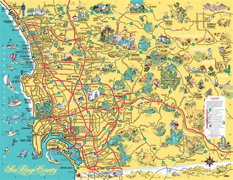 Pictorial Illustrated Maps Of The San Diego Area