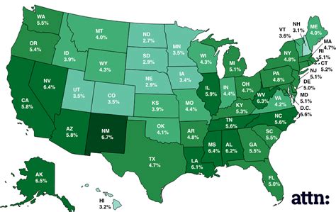 Map Of Unemployment Rates By State Attn