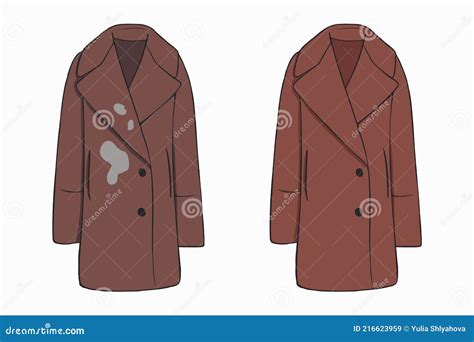 Dirty Untidy Casual Coat With Spots And Neat Clean Clothes Stock Vector