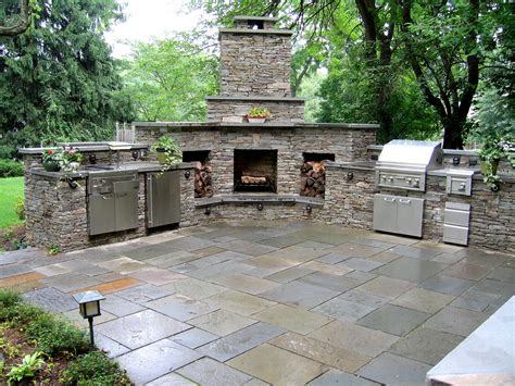 Kitchen And Fireplace Outdoor Fireplace Designs Outdoor Stone