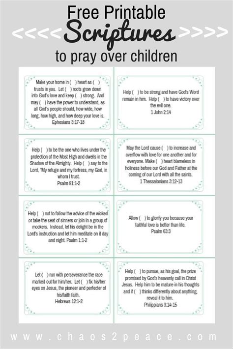 Praying Scripture Over Children With A Free Printable Chaos 2 Peace