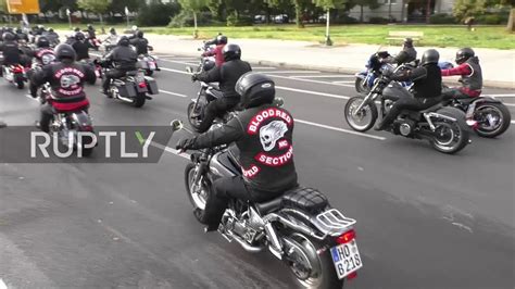 Germany 200 Hells Angels Protest Ban On Insignia In Berlin Youtube