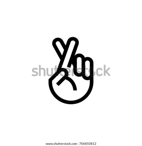 Crossed Fingers Symbol Icon Stock Vector Royalty Free 706850812