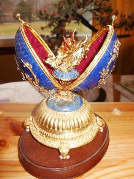 Faberge Firebird Egg Music Box By Franklin Mint 925 Sterling