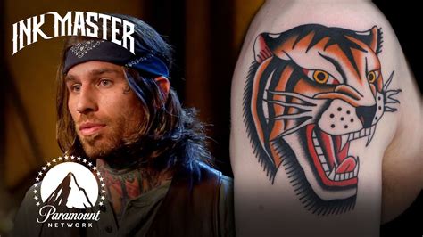 American Traditional Tiger Head Tattoo Ink Master And Jack Daniels