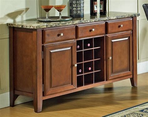 Montibello Marble Top Server W Wine Rack In C Contemporary Buffets And Sideboards By