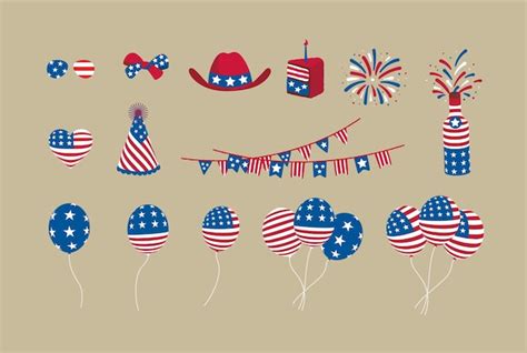 Premium Vector American Independence Day Th Of July Elements Collection Vector