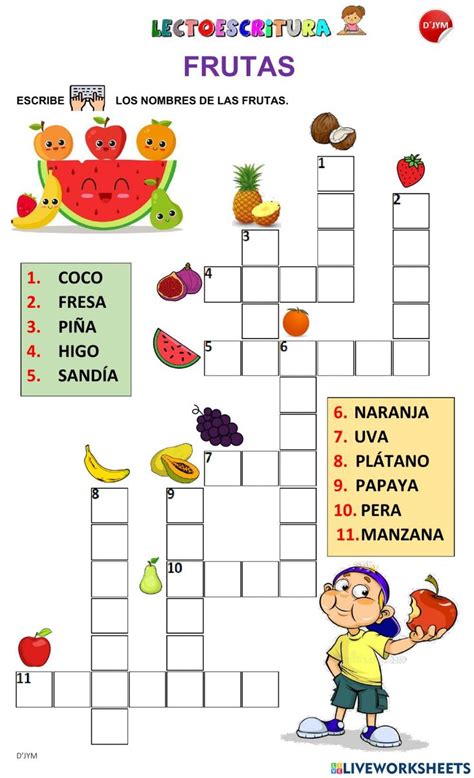 Crucigrama De Frutas Exercise En 2024 Juegos De Frutas Crucigrama