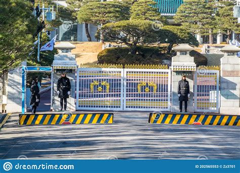 Main Gate With Security Guard On Duty At The The Blue House Chewongde