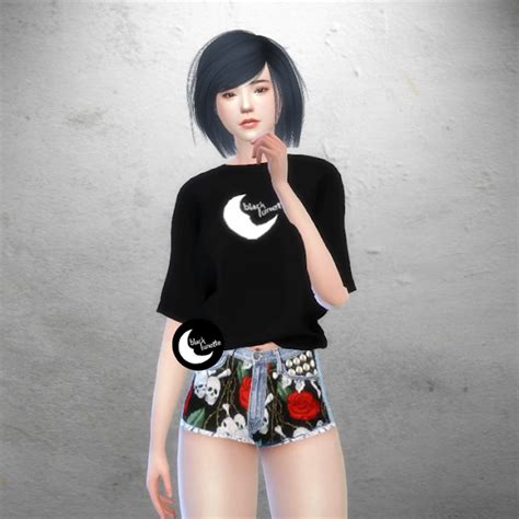 Black Lunette Minimal Shirts Ninesaur Sims 4 Cc