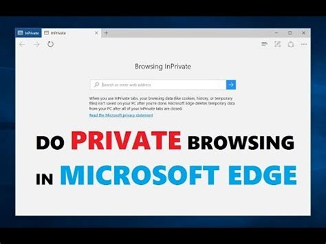 How To Do Private Or Incognito Browsing In Microsoft Edge Windows YouTube