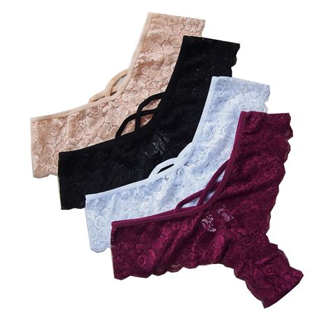 Buy Women S Floral Lace Thongs Bikini Panties Sexy Lingerie Panty T
