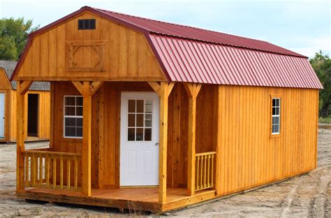 The cabin on a budget is a tiny cabin measuring just 20 x 12 foot and can be built for under $2500. Deluxe Lofted Barn Cabin | Cumberland Buildings & Sheds
