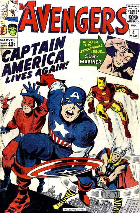 Avengers 4 Jack Kirby Art And Cover 1st Captain America Revival