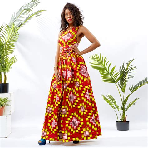 african summer high waist maxi ankara fashion cross back sleeveless evening dress china dress
